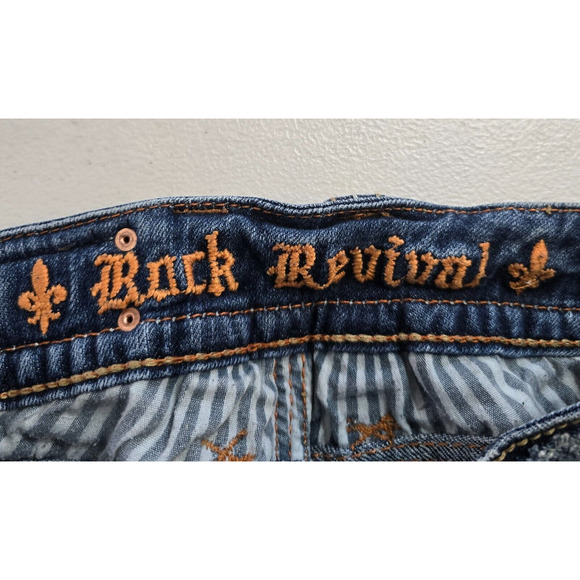 Rock Revival Jeans Women's 25 Blue Medium Wash Debbie Straight Leg - Picture 4 of 16